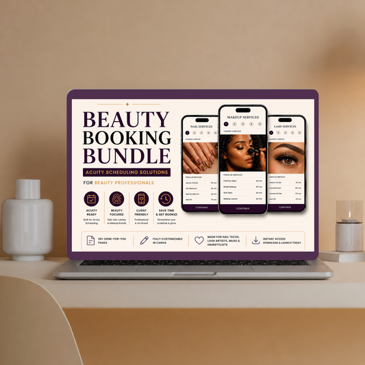 Acuity Nail, Hair, Lashes, and Makeup Scheduling Template Bundle