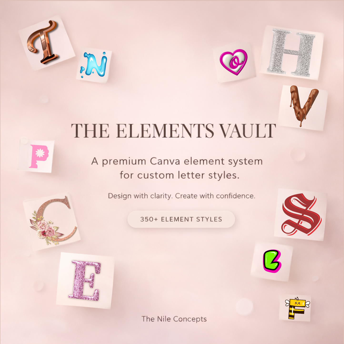 The Elements Vault – Curated Canva Element Fonts Library