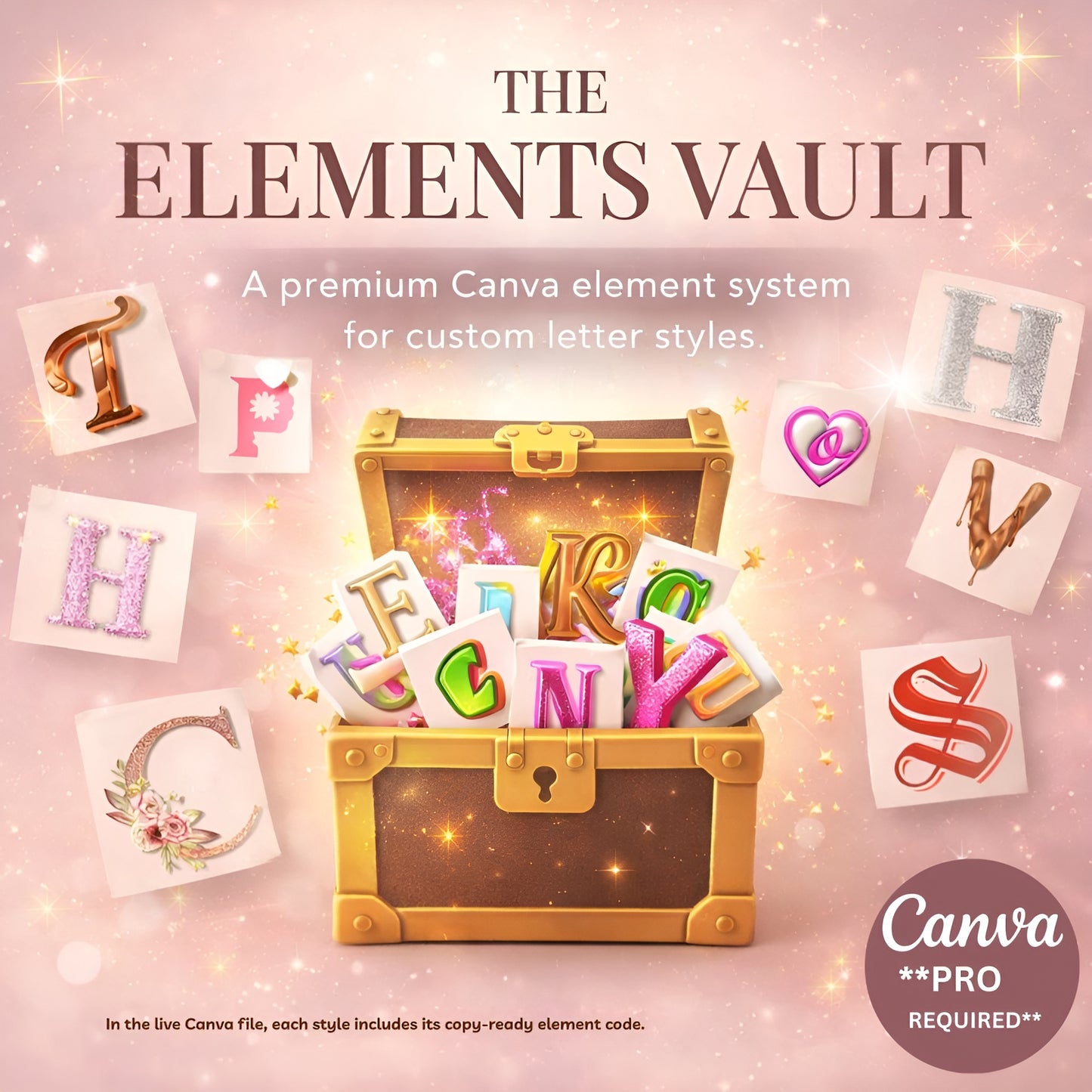 The Elements Vault – Curated Canva Element Fonts Library